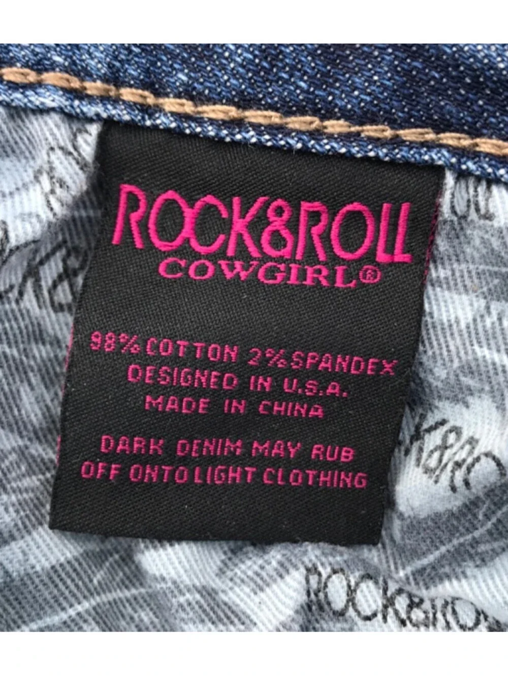 Rock & Roll Cowgirl Mid Rise Straight Embroidered Cuffs Distressed Jeans Size 30